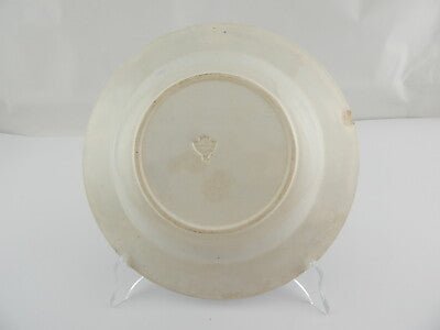 ANTICO PIATTO PORCELLANA CERAMICA META' 1800 GUSTAVSBERG TRANSFERWARE VIOLA