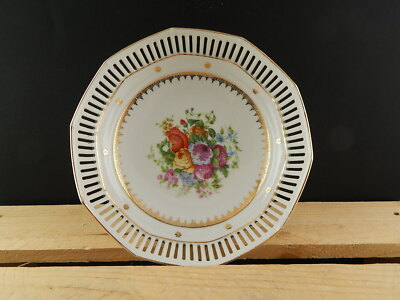 SCHUMANN BAVARIA PREZIOSO CENTROTAVOLA FRUTTIERA PORCELLANA TRAFORATA 1930