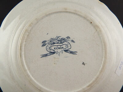 ANTICO PIATTO CERAMICA SARREGUEMINES CERES LAVANDA FINE 800 COLLEZIONE DIFETTO #