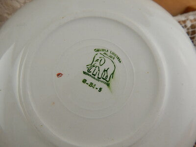 ANTICO ART DECO RARO SET TÈ ARANCIO CERAMICA LOMBARDA MARCHIO ELEFANTINO MUSEO