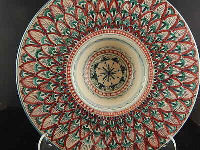 BOTTEGA D'ARTE PIATTO DECORATIVO MAIOLICA CERAMICA FIRENZE FATTO DIPINTO A MANO