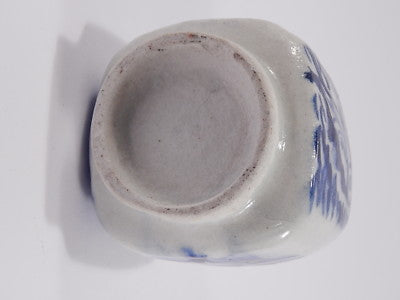 VINTAGE VASO GRES CERAMICA BLU COBALTO HAND MADE FAIENCE VASE FISH COLLEZIONE