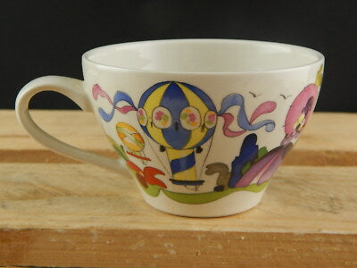 VINTAGE PORCELLANA VILLEROY&BOCH TAZZA DISEGNO MONGOLFIERA