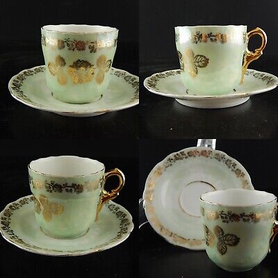 ANTICA TAZZINA CAFFE' TIELSCH ALTWASSER DECORO PERLACEO ORO ZECCHINO FINE 800 #
