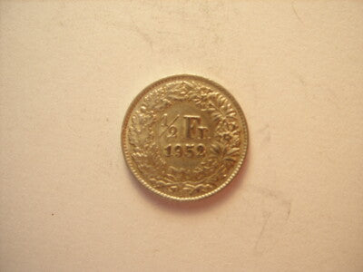 1/2 FRANCO CONFEDERATIO HELVETICA ARGENTO 1952