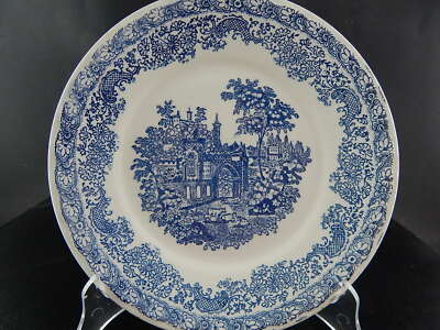 VINTAGE PIATTO FONDO CERAMICA NICE MONDOVI' BIANCO BLU COLLEZIONE SHABBY CHIC