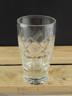 ANTICO BICCHIERE CRISTALLO PESANTE BIBITA TE' FREDDO MOLATO E INCISO