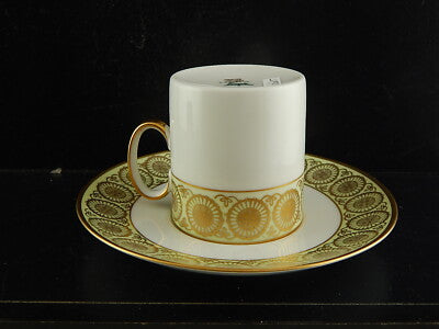 TAZZA PORCELLANA BIANCA VERDE E ORO ROSENTHAL THOMAS IVORY BAVARIA STILE IMPERO