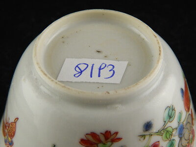 ANTICA FINE PORCELLANA TAZZA DA TE' COMPAGNIA DELLE INDIE DIPINTA MANO XVIII SEC