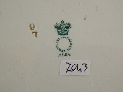 COPELAND & GARRETT 1833-1847 ANTICO PREZIOSO PIATTO ALBA CERAMICA POTTERY VERDE