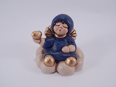 VINTAGE AUTENTICA CERAMICA THUN ANGELO BLU BOLZANO COLLEZIONE FAIENCE ANGEL BLUE