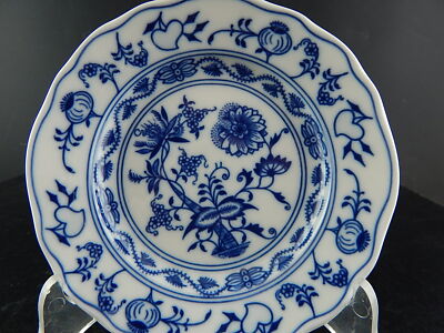 VINTAGE PIATTO DOLCE PORCELLANA HUTSCHENREUTHER ZWIEBELMUNSTER BLU CIPOLLA