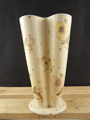 ANTICO VASO QUATTRO COLONNE CERAMICA LENCI TORINO 1930 DECORO FLOREALE POLICROMO