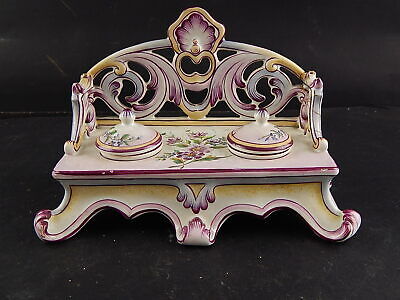 ANTICO CALAMAIO PORCELLANA DIPINTO A MANO ART NOUVEAU LIBERTY PRIMO 900