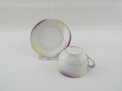 ANTICA TAZZINA PORCELLANA BIANCA E VIOLA DIPINTO ANGELICA KAUFFMANN PRIMO 900