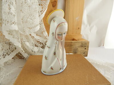 RARA STATUINA CERAMICA BUSTO MADONNA G.RONZAN TORINO EPIGONI LENCI ANNI '30