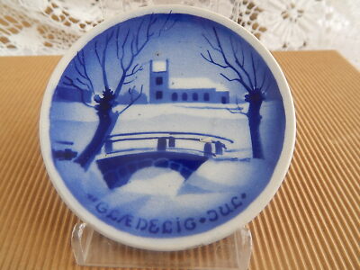 ANTICA PLAQUETTE COPENHAGEN CERAMICA ALUMINIA FAIENCE XIX SECOLO DECORO NATALE 1