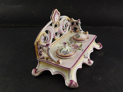 ANTICO CALAMAIO PORCELLANA DIPINTO A MANO ART NOUVEAU LIBERTY PRIMO 900