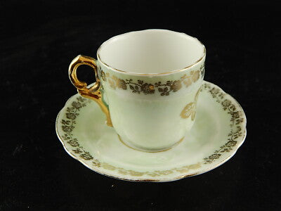 ANTICA TAZZINA CAFFE' TIELSCH ALTWASSER DECORO PERLACEO ORO ZECCHINO FINE 1800 #