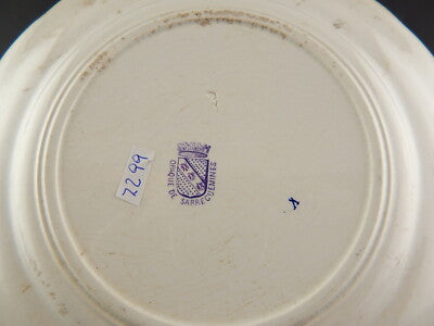 ANTICO PIATTO CERAMICA SARREGUEMINES 1800 LA CORRIDA SUERTE DE BANDERILLAS