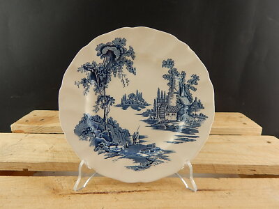 VINTAGE PIATTO PORCELLANA JOHNSON BROS THE OLD MILL STAMPA A MANO CM 18 #4737