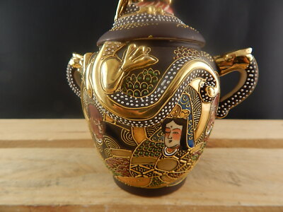 ANTIQUARIATO ORIENTALE 1920 CERAMICA GIAPPONE SATSUMA SHIMAZU CREST POTICHE