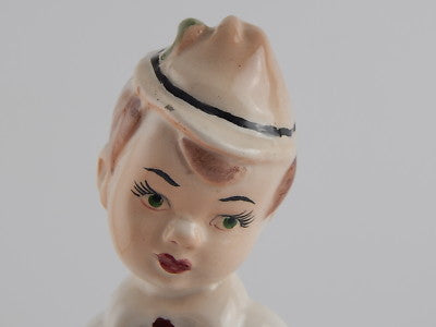 ANTICA STATUINA BAMBINO PORCELLANA CERAMICA SCULTURA POLICROMA ITALIA PRIMI 1900