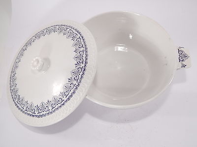 ANTICA ZUPPIERA CERAMICA INGLESE STAFFORDSHIRE FINE WARE FAIENCE TUREEN