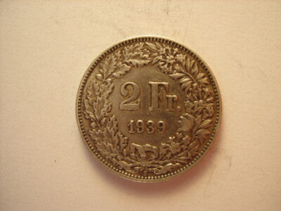2 FRANCHI CONFEDERATIO HELVETICA ARGENTO 1939