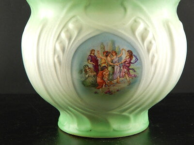 ANTICA LIBERTY CERAMICA LOMBARDA ELEFANTINO VASO CACHEPOT DIPINTI KAUFFMANN