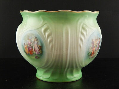 ANTICA LIBERTY CERAMICA LOMBARDA ELEFANTINO VASO CACHEPOT DIPINTI KAUFFMANN