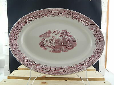 ANTICO GRANDE VASSOIO 1930 CERAMICA INGLESE DECORO WILLOW GIBSON&SONS BURSLEM