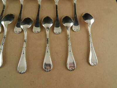 VINTAGE SET 12 CUCCHIAINI ARGENTATI SILVER PLATE NODO D'AMORE CM. 15