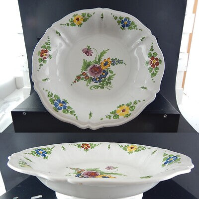 ANTICA FRUTTIERA CENTROTAVOLA CERAMICA IMOLA TECNICA DECORO SETTECENTO ITALIANO