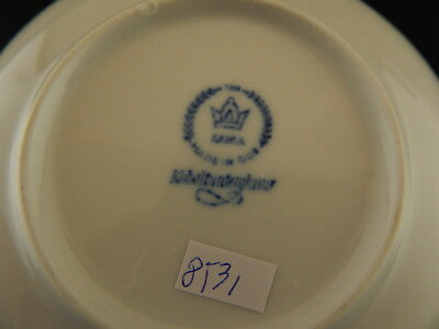 ANTICA TAZZA PORCELLANA MANIFATTURA TEDESCA KAHLA METÀ '900 BLUE FLUTED