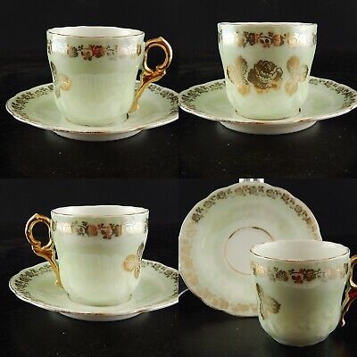 ANTICA TAZZINA CAFFE' TIELSCH ALTWASSER DECORO PERLACEO ORO ZECCHINO FINE 1800 #