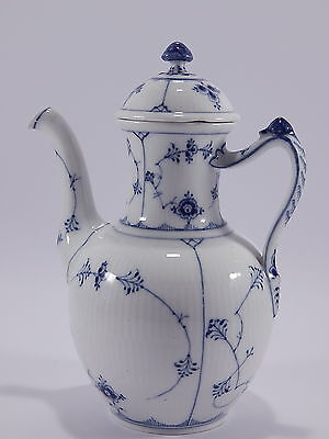 ANTICA CAFFETTIERA PORCELLANA ROYAL COPENHAGEN BLUE FLUTED COFFEE POT 1930