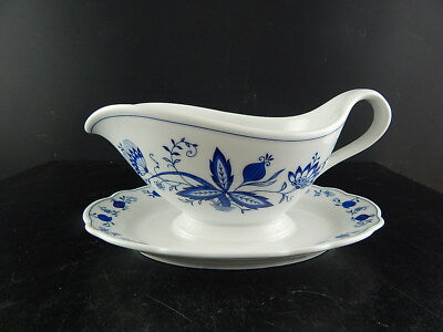 VINTAGE SALSIERA PORCELLANA INGRES WEISS MARIENBAD BAVARIA CIPOLLA BLU