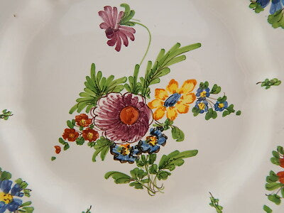 ANTICO 1946 PIATTO PIANO CERAMICA IMOLA TECNICA E DECORO SETTECENTO ITALIANO #17