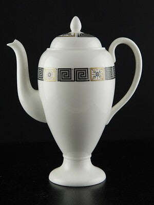 VINTAGE CAFFETTIERA PORCELLANA WEDGWOOD ETRURIA ASIA BLACK PORCELAIN COFFEE POT