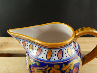 VINTAGE CARAFFA BROCCA VERSATOIO MAIOLICA CERAMICA LUSTRO RUBBOLI GUALDO TADINO