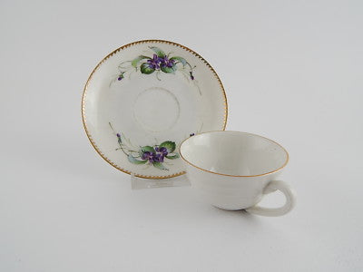ANTICO MIX&MATCH PORCELLANA TAZZA LAVENO PIATTO DIPINTO MANO VIOLE BING GRONDAHL