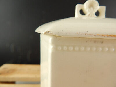 ANTICO LIBERTY BARATTOLO CUCINA CAFE' CAFFE' CERAMICA DECORATA CON ROSE