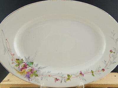 ANTICO VASSOIO RAVIERA PORCELLANA GINORI METÀ 800 DIPINTO A MANO FIORI DI CAMPO