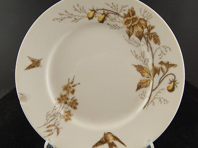 ANTICO PIATTO PORCELLANA RICHARD GINORI DIPINTO MANO FARFALLA UCCELLINO DIFETTO