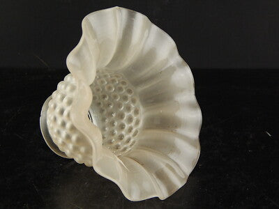 ANTICO EPOCA ART DECO VETRO SATINATO BOLLE TULIP PARALUME PER APPLIQUE LAMPADA