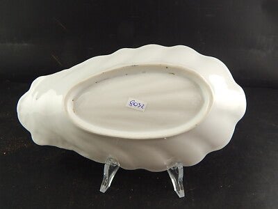 ANTICA PREZIOSA CONCHIGLIA VASSOIO PORCELLANA DI PARIGI PROFILI BLU FINE 800