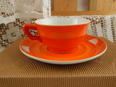 ANTICO ART DECO RARO SET TÈ ARANCIO CERAMICA LOMBARDA MARCHIO ELEFANTINO MUSEO