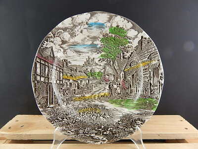 ANTICO PIATTO SEMI PORCELLANA ENOCH WEDGWOOD TUNSTALL LTD. OLD ENGLISH VILLAGE