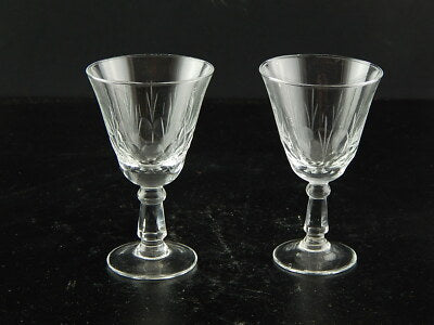 ANTICO ART DECO CRISTALLO INCISO COPPIA BICCHIERI CALICI VINO BIANCO PORTO